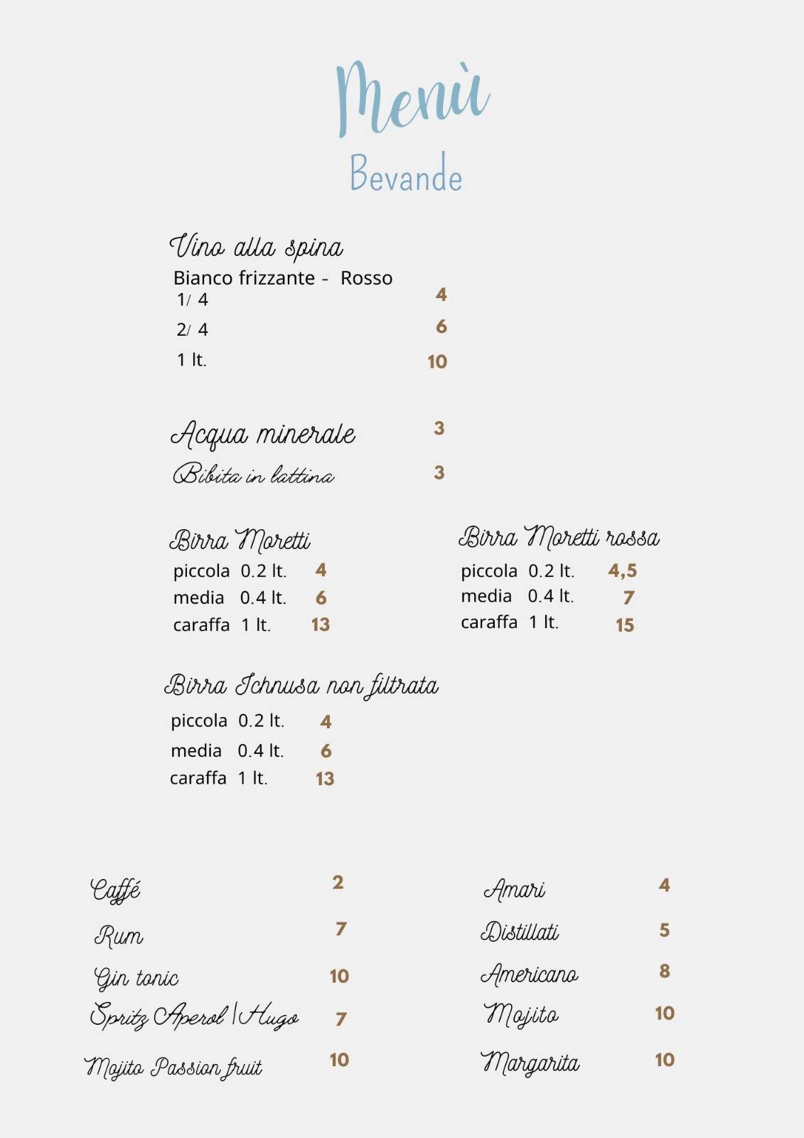 Menu di Ristorante Crostini e Vini 