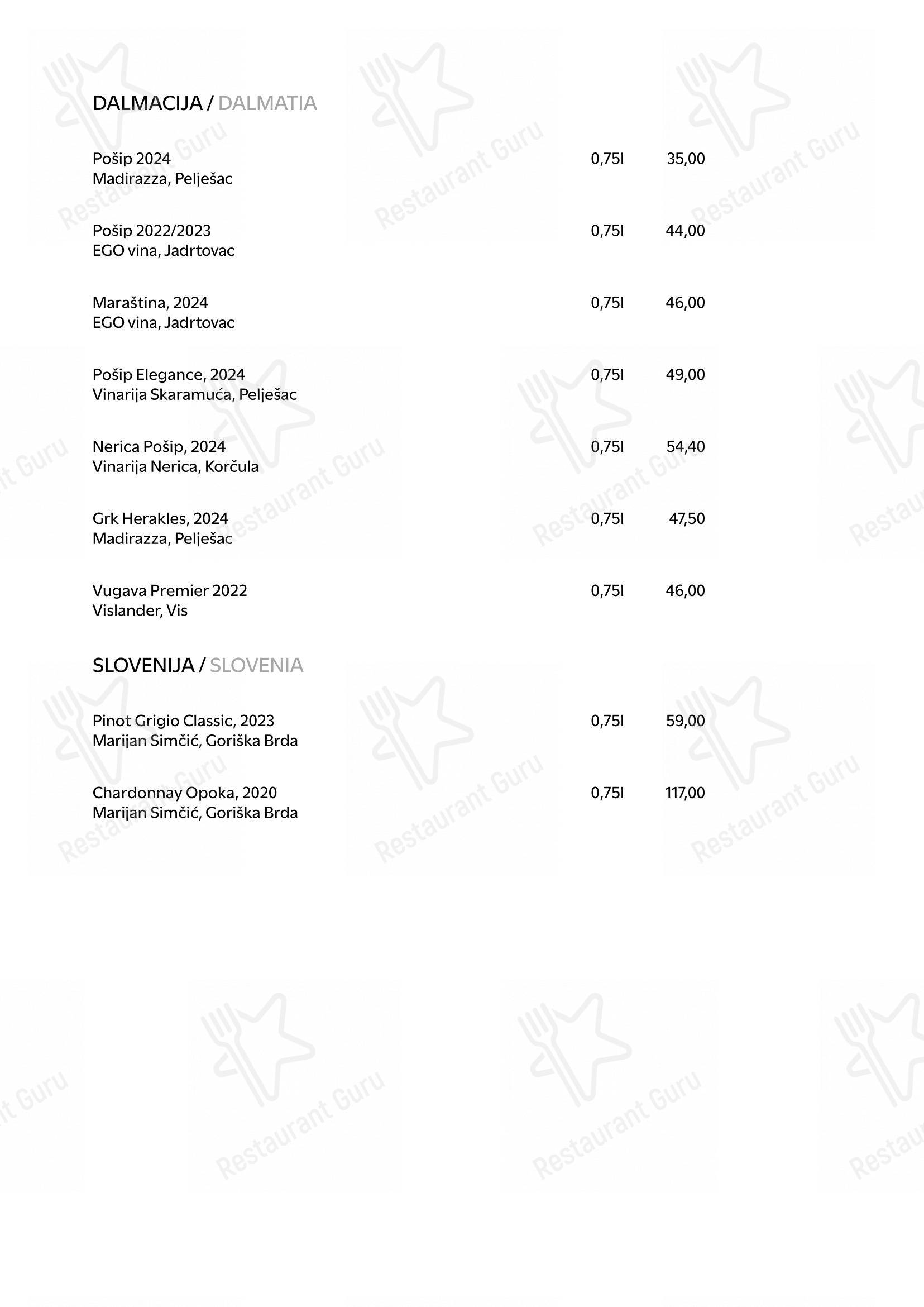 菜单 per Maredo grill in Zagabria