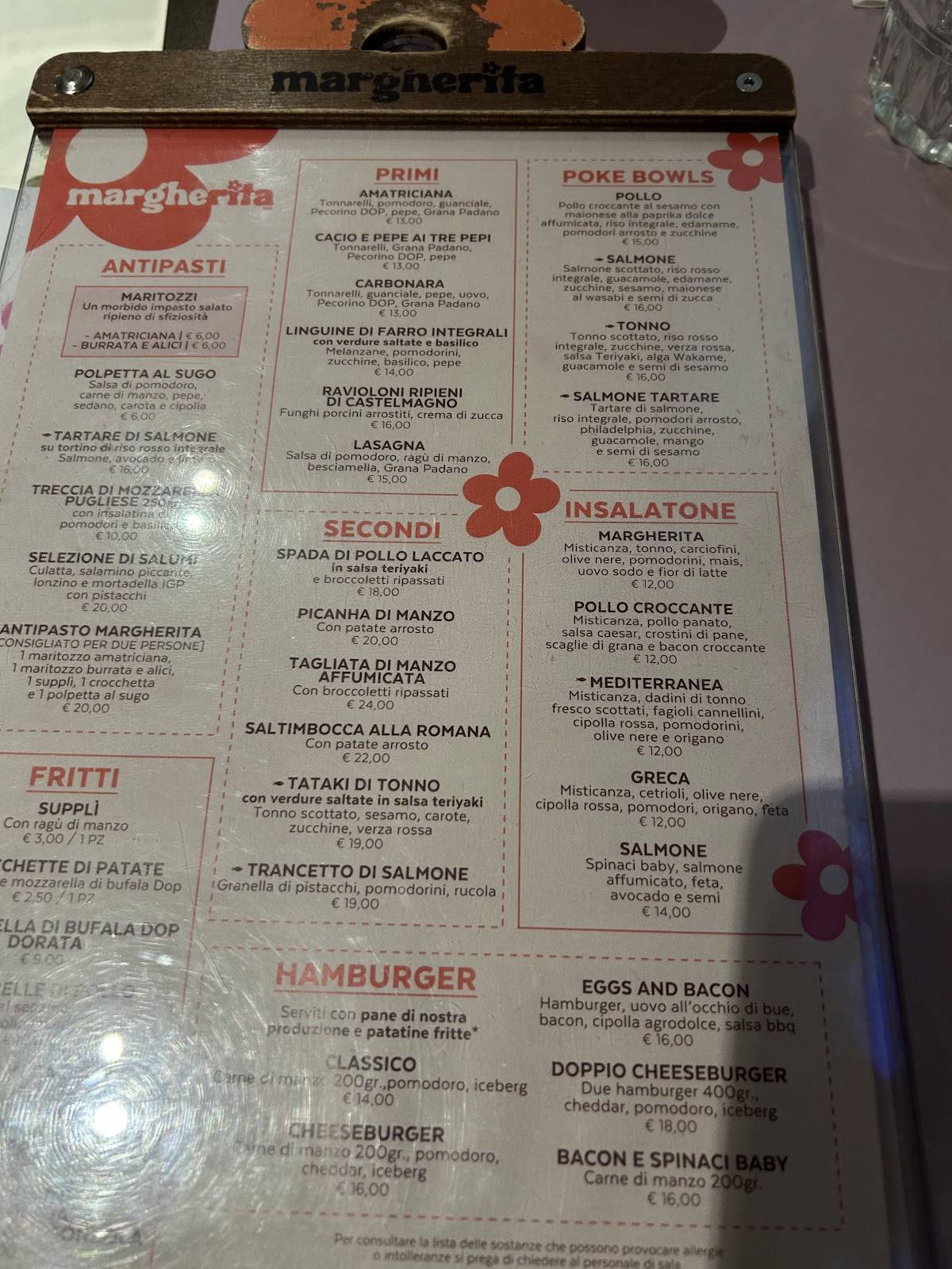 Menu di MargheRita Osteria Pizzeria (Alla Scrofa) 