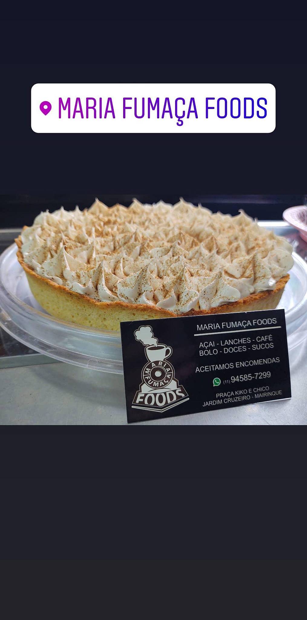 Maria Fumaça Foods cardápio