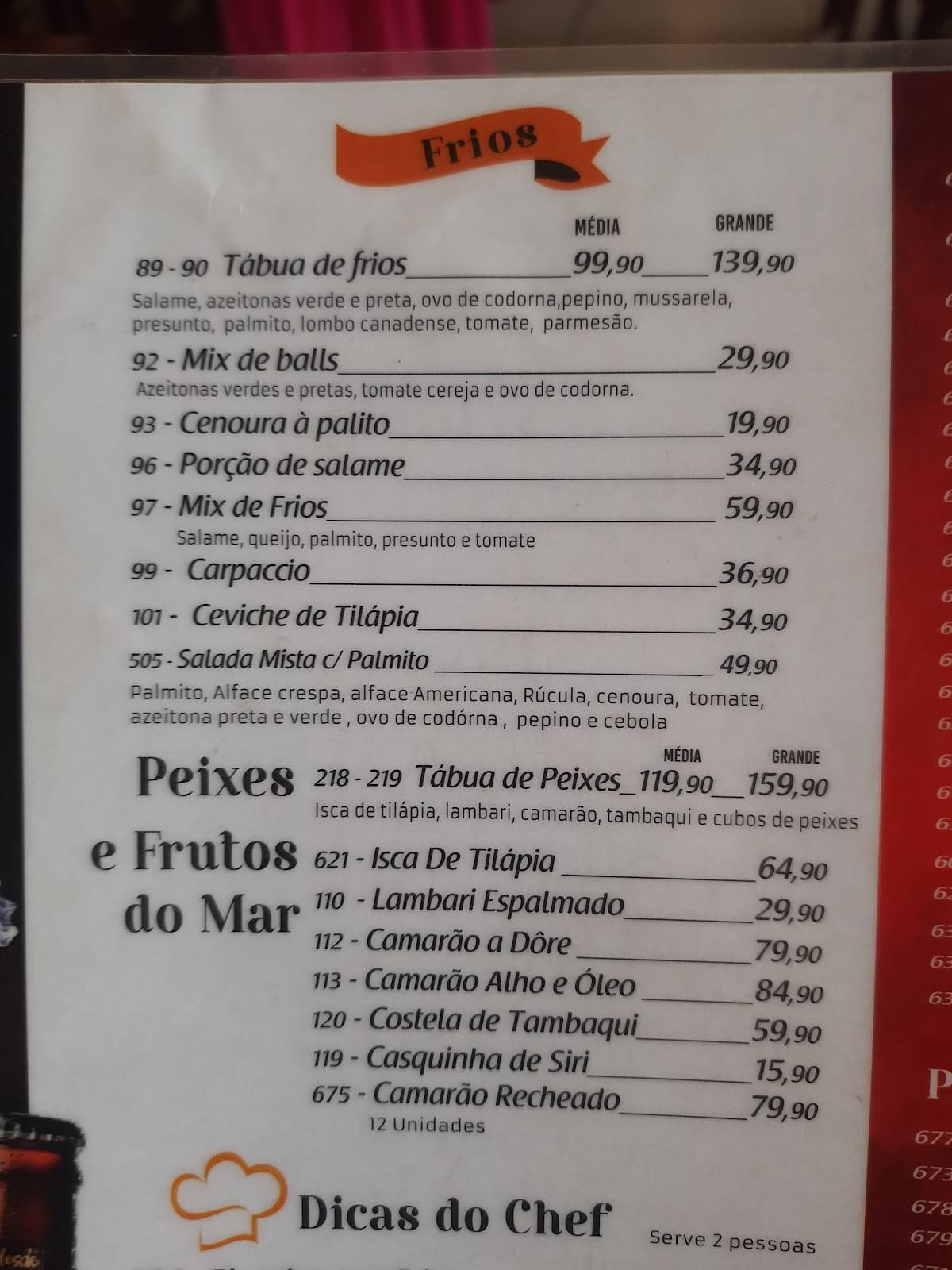 Martinico's Choperia Restaurante cardápio