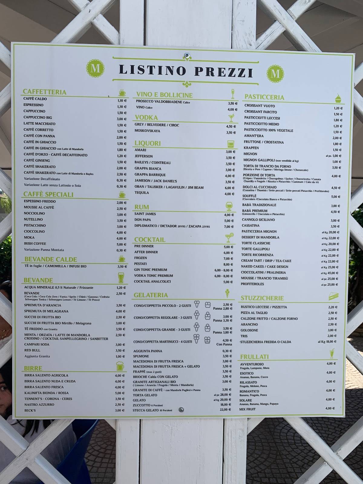 Menu di Martinucci Torre Vado 