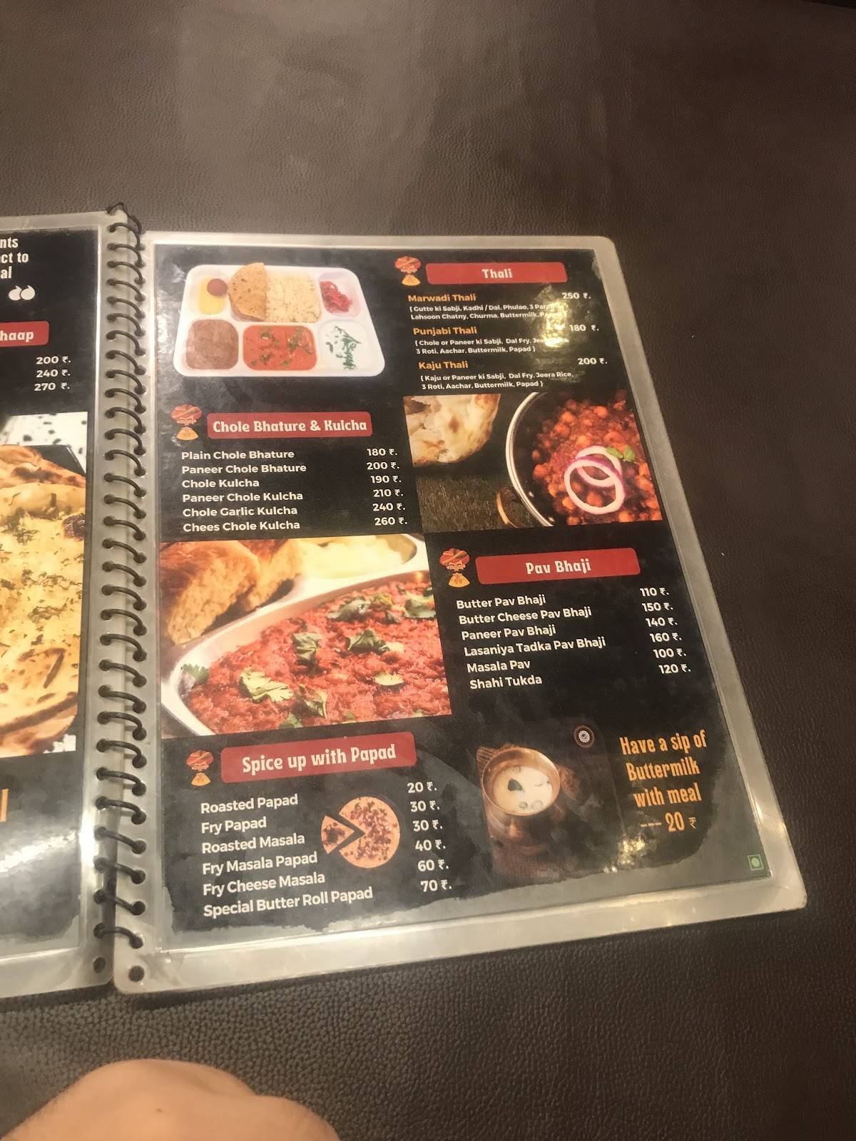 Marwadi Food Corner menu