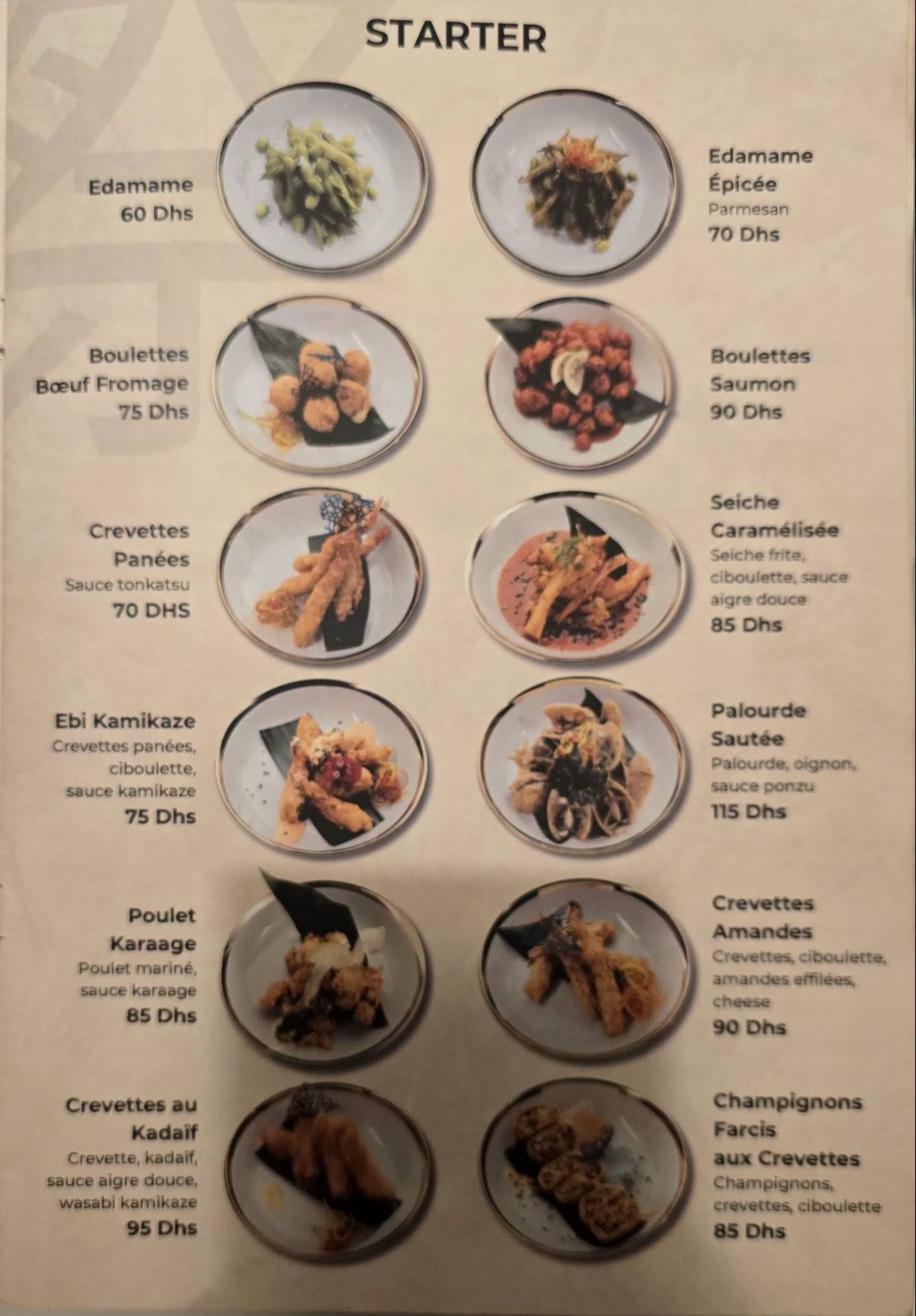 Menu de Matsuri