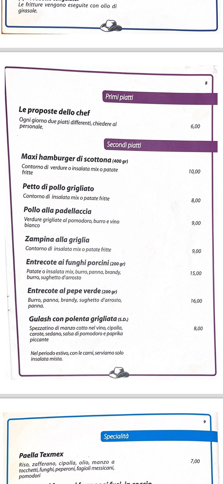 Menu di Mc Andrew's - Risto pub country style 