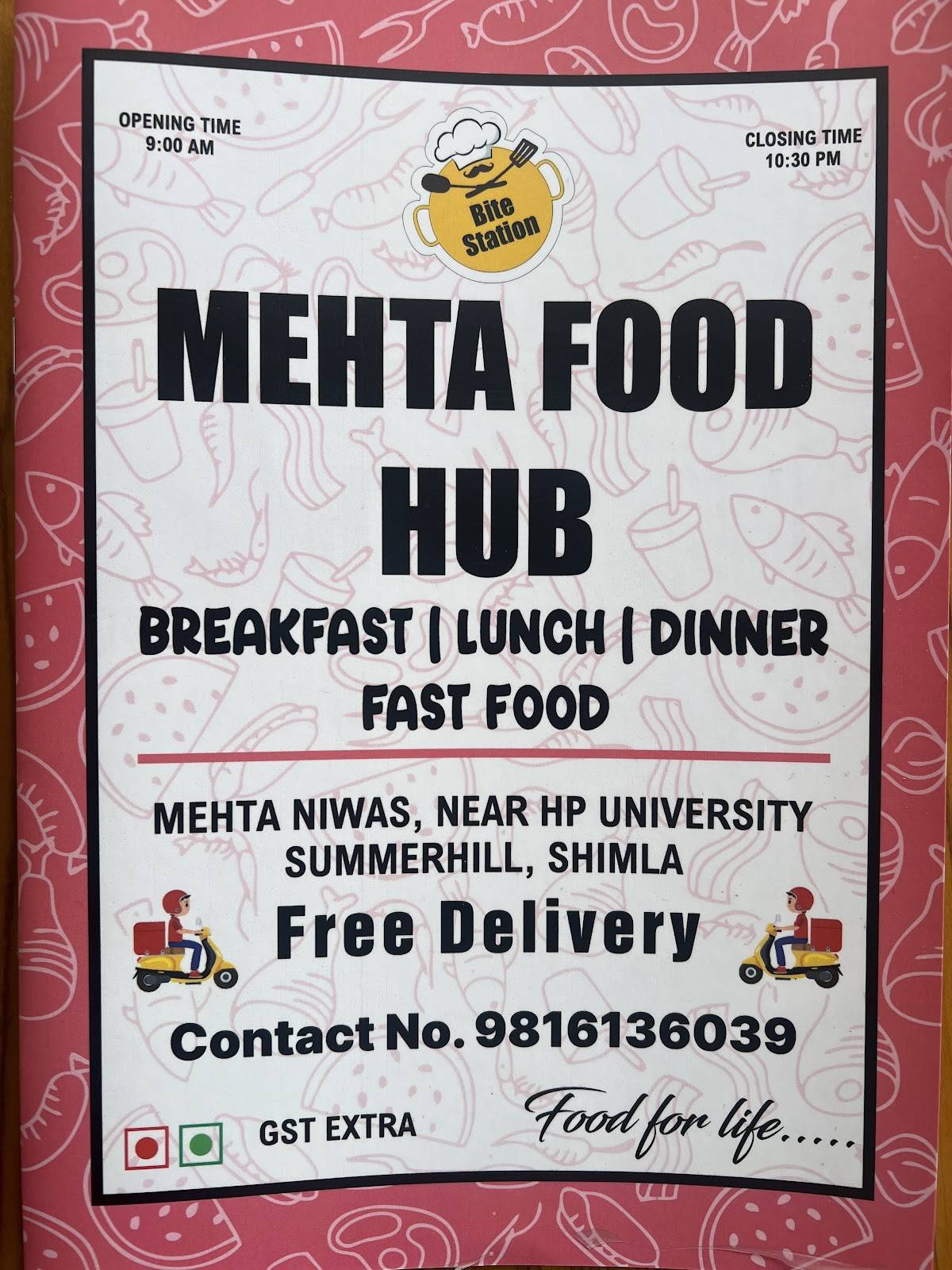 Mehta Food Hub menu