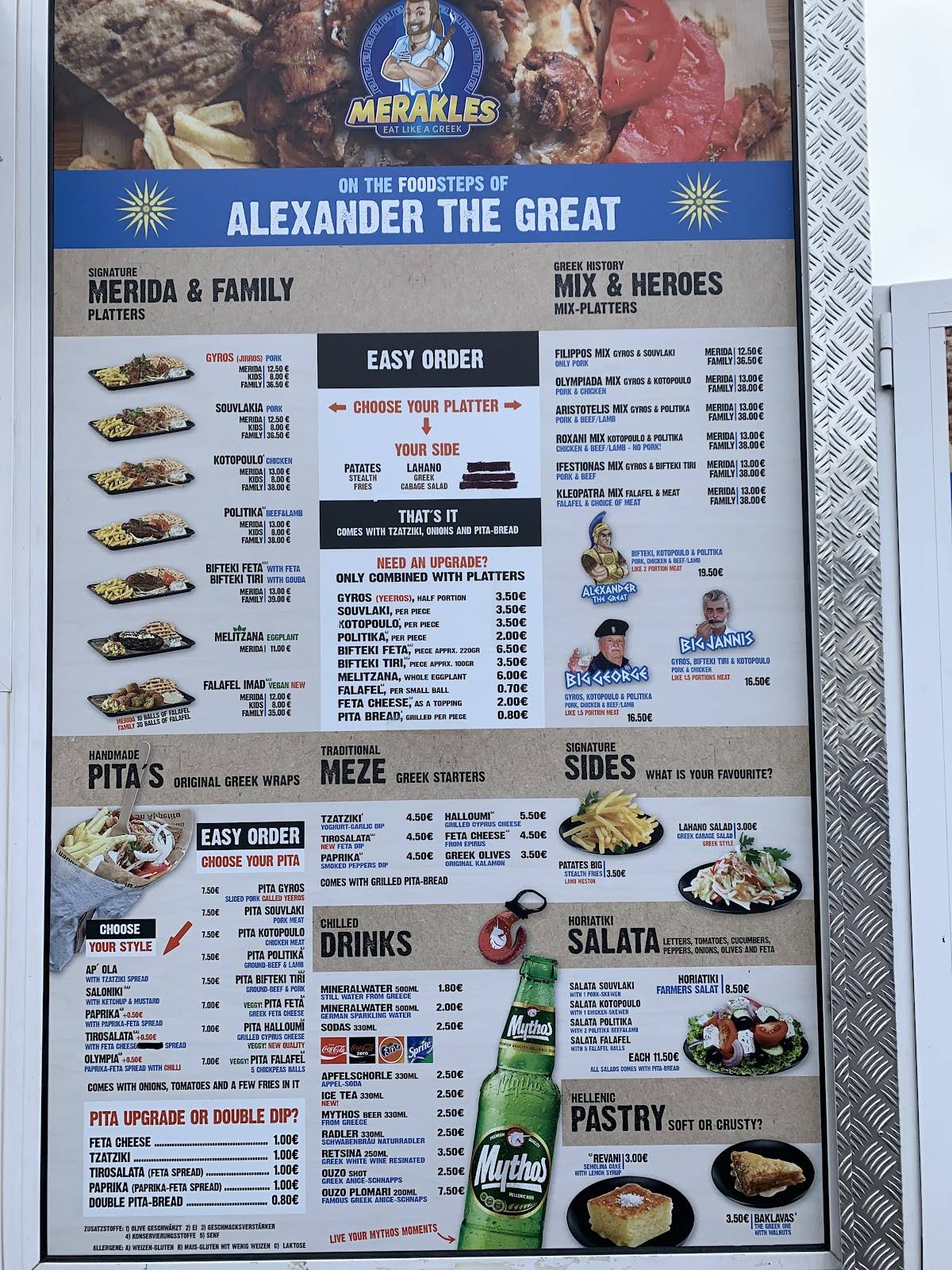 Menu de Merakles