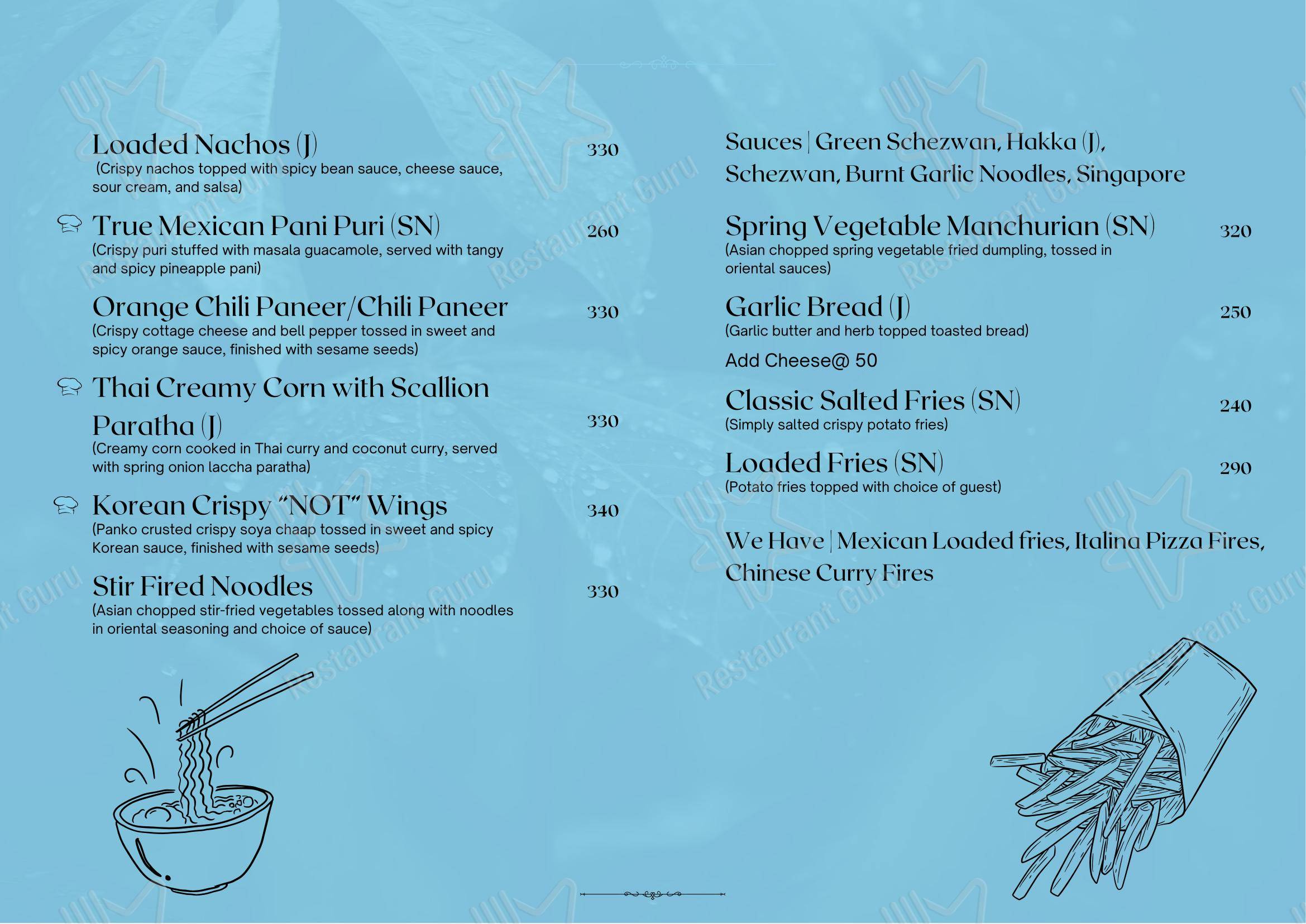 Merasa in Shela - Menu