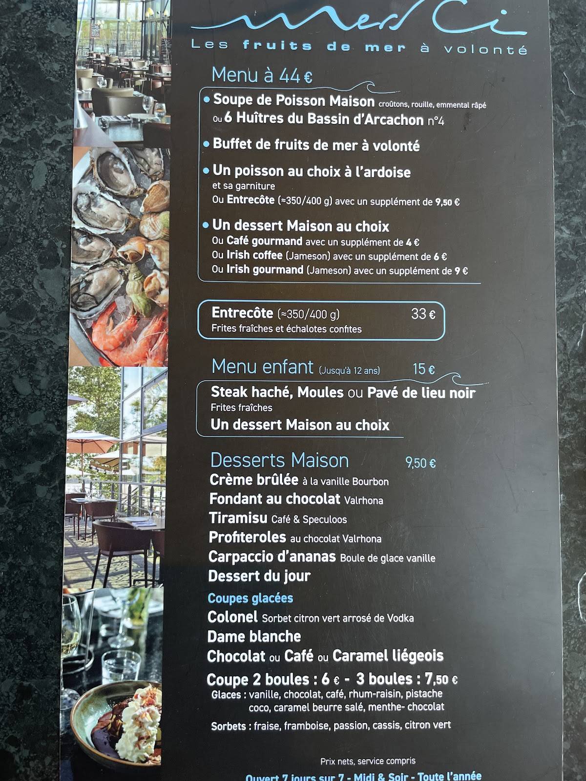Menu de Merci Bègles