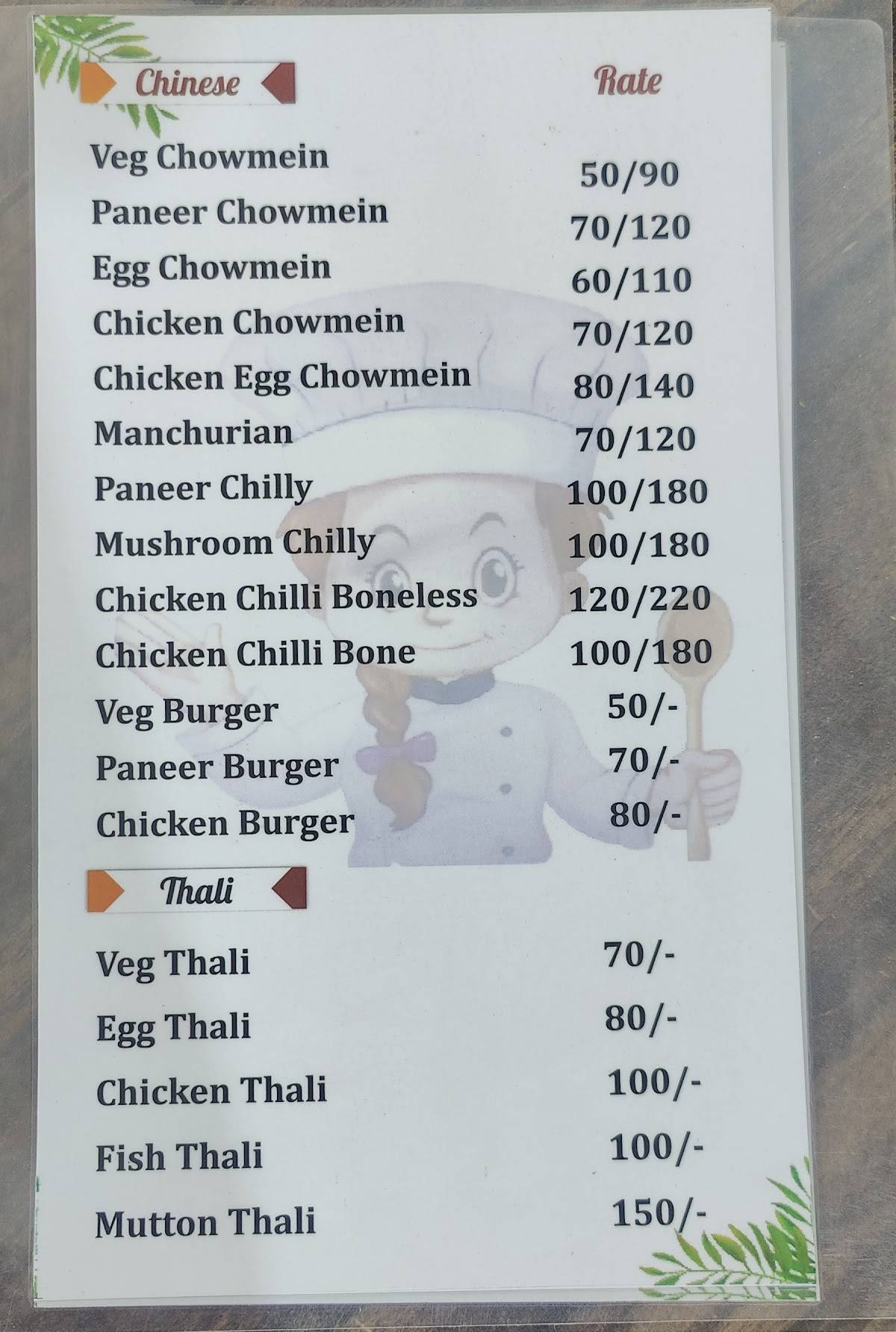 Metro Masala menu