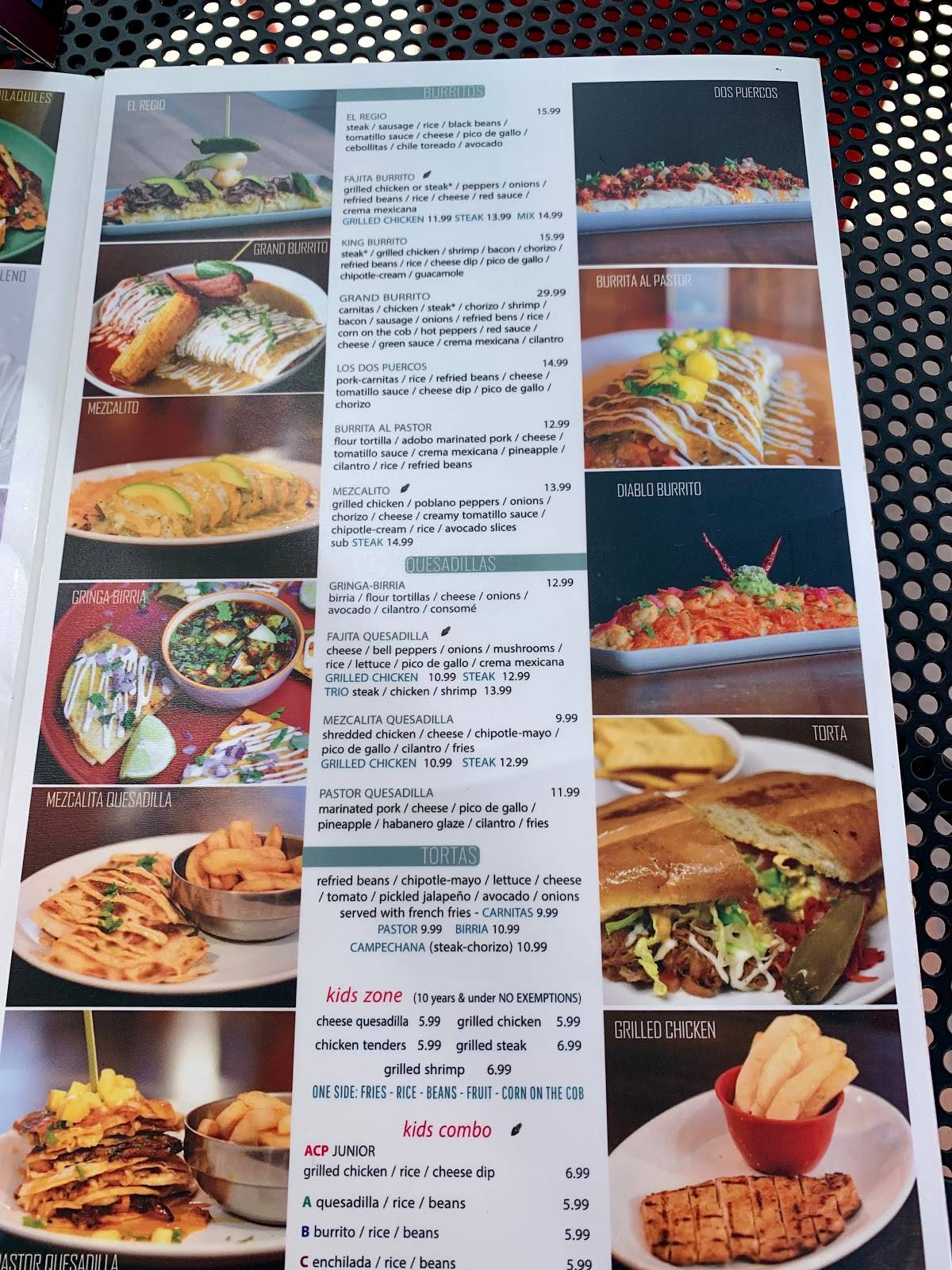 Menu at Mezcalito Clayton restaurant, Clayton
