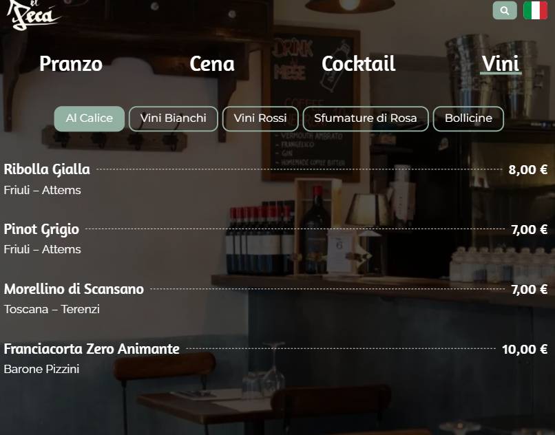 Menu di El Pecà 