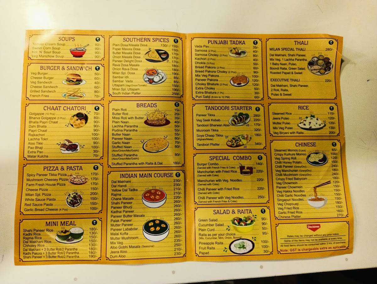Milan Sweets & Snacks menu