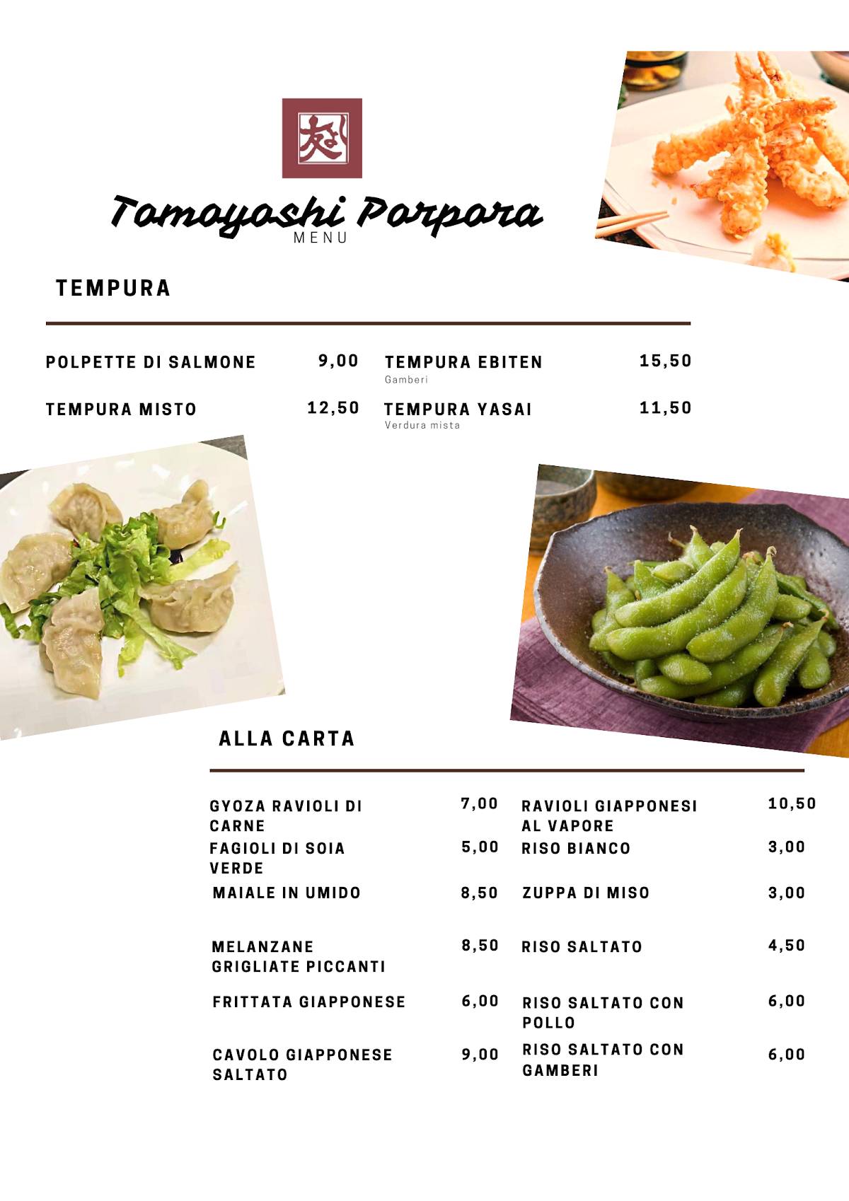 Menu di Tomoyoshi Porpora 109 