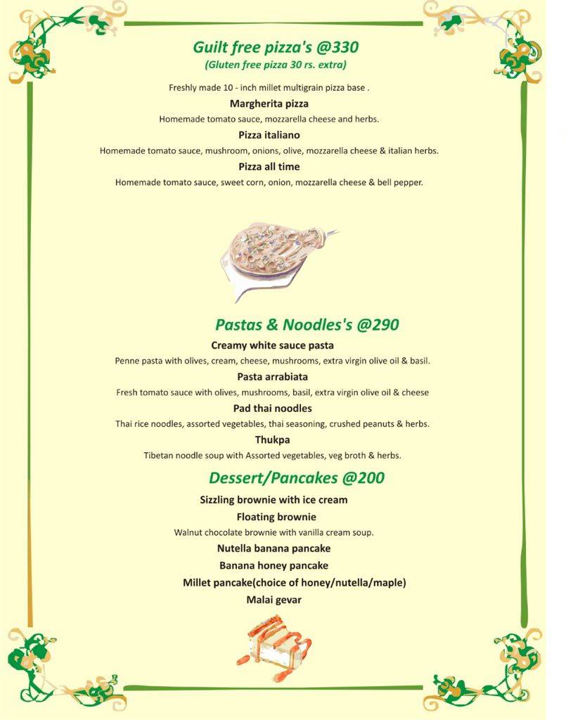 Millets of Mewar menu