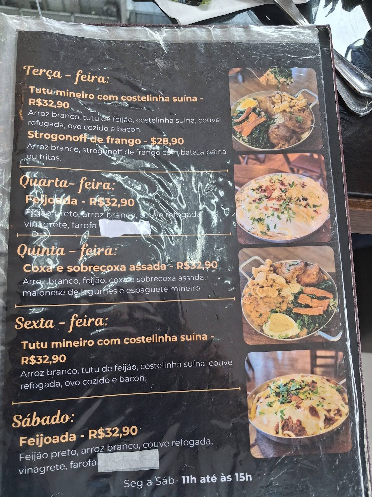 Spaço Mineiro Gourmet cardápio