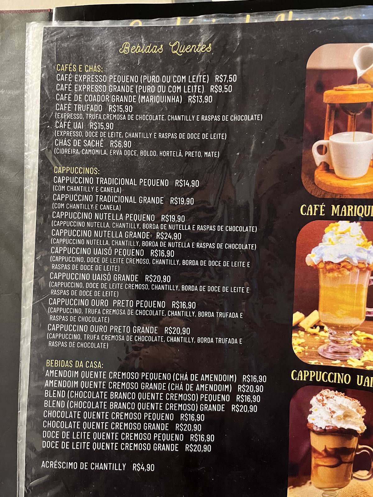 Spaço Mineiro Gourmet cardápio