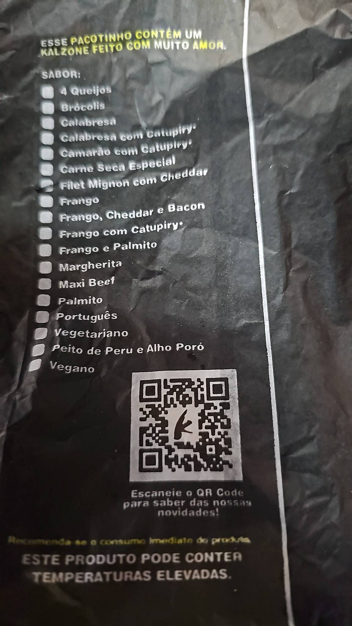 Mini Kalzone Garopaba cardápio