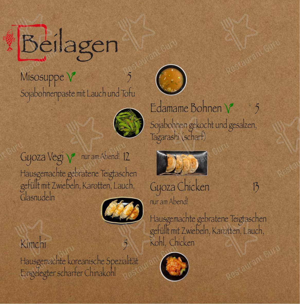 Menu per Minine ristorante