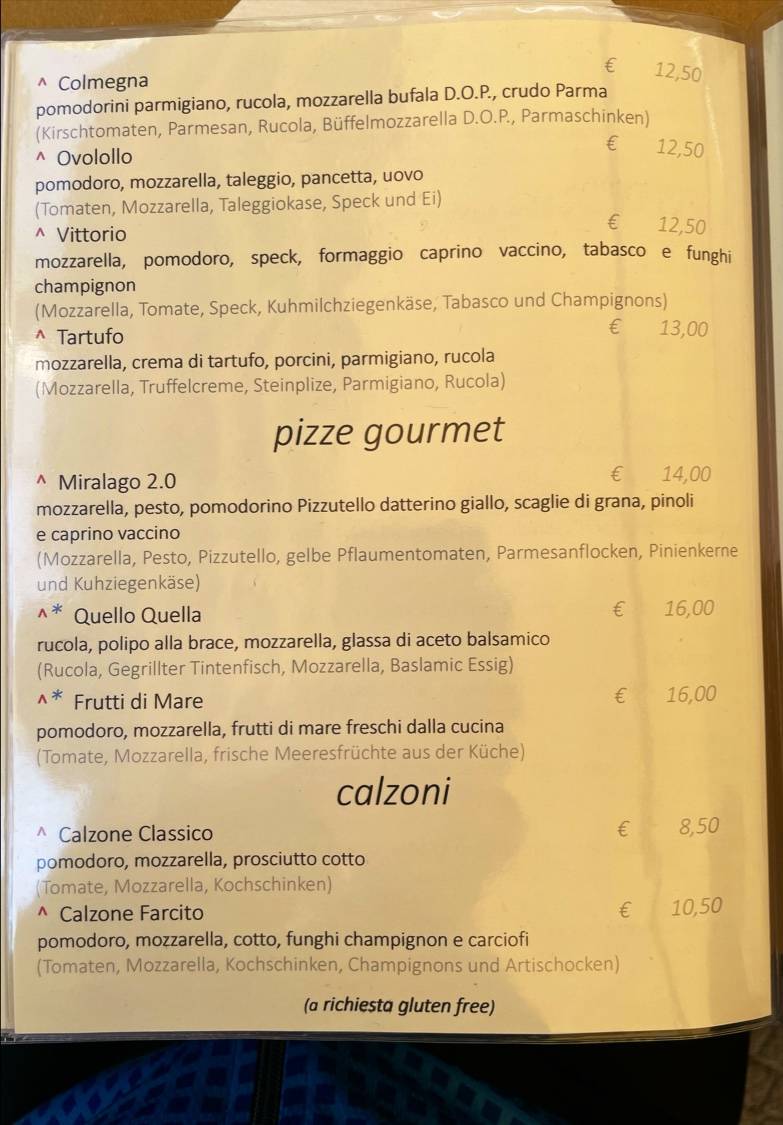Menu di Ristorante Miralago Colmegna 