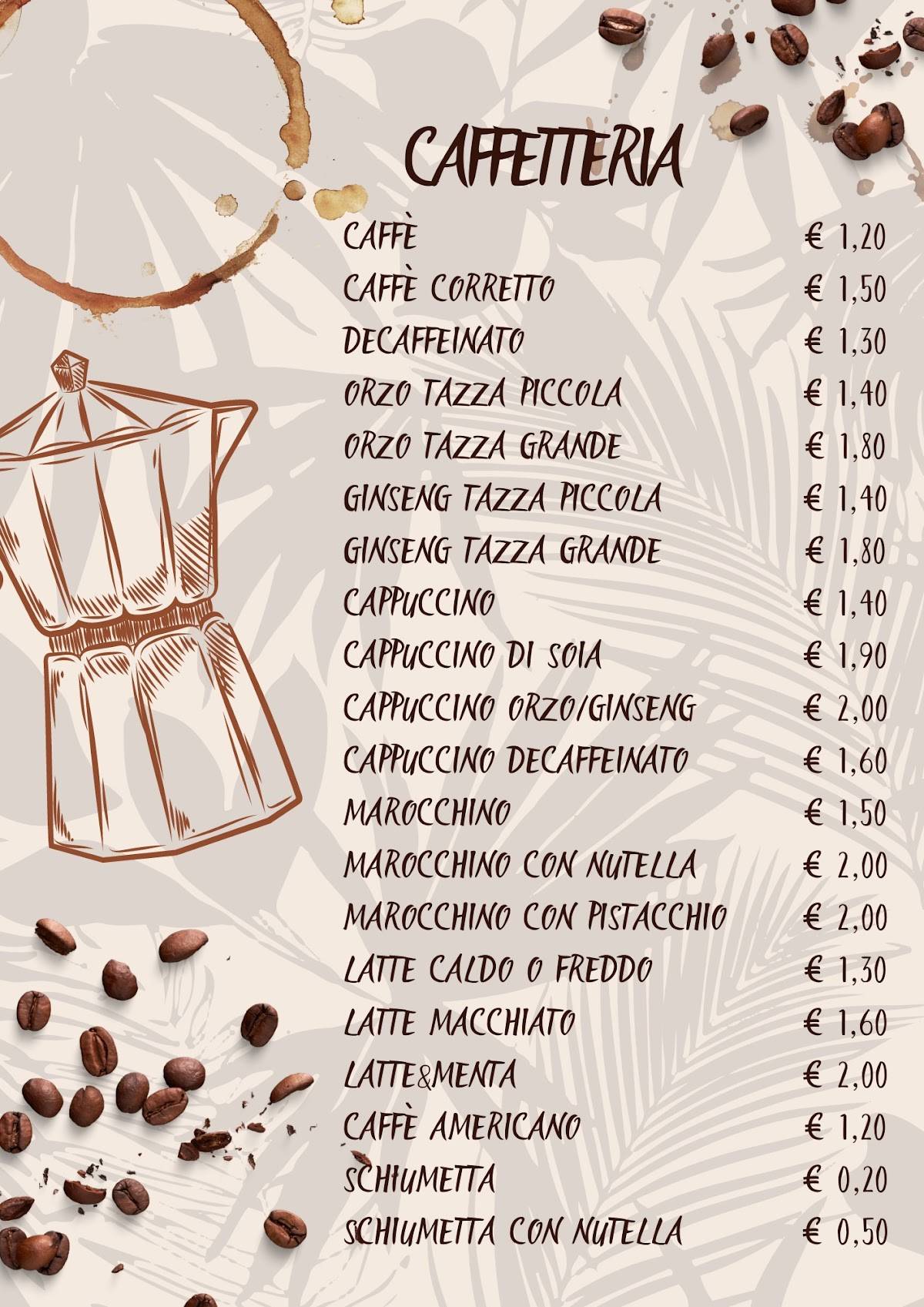 Menu di Mistral Café Giaveno 