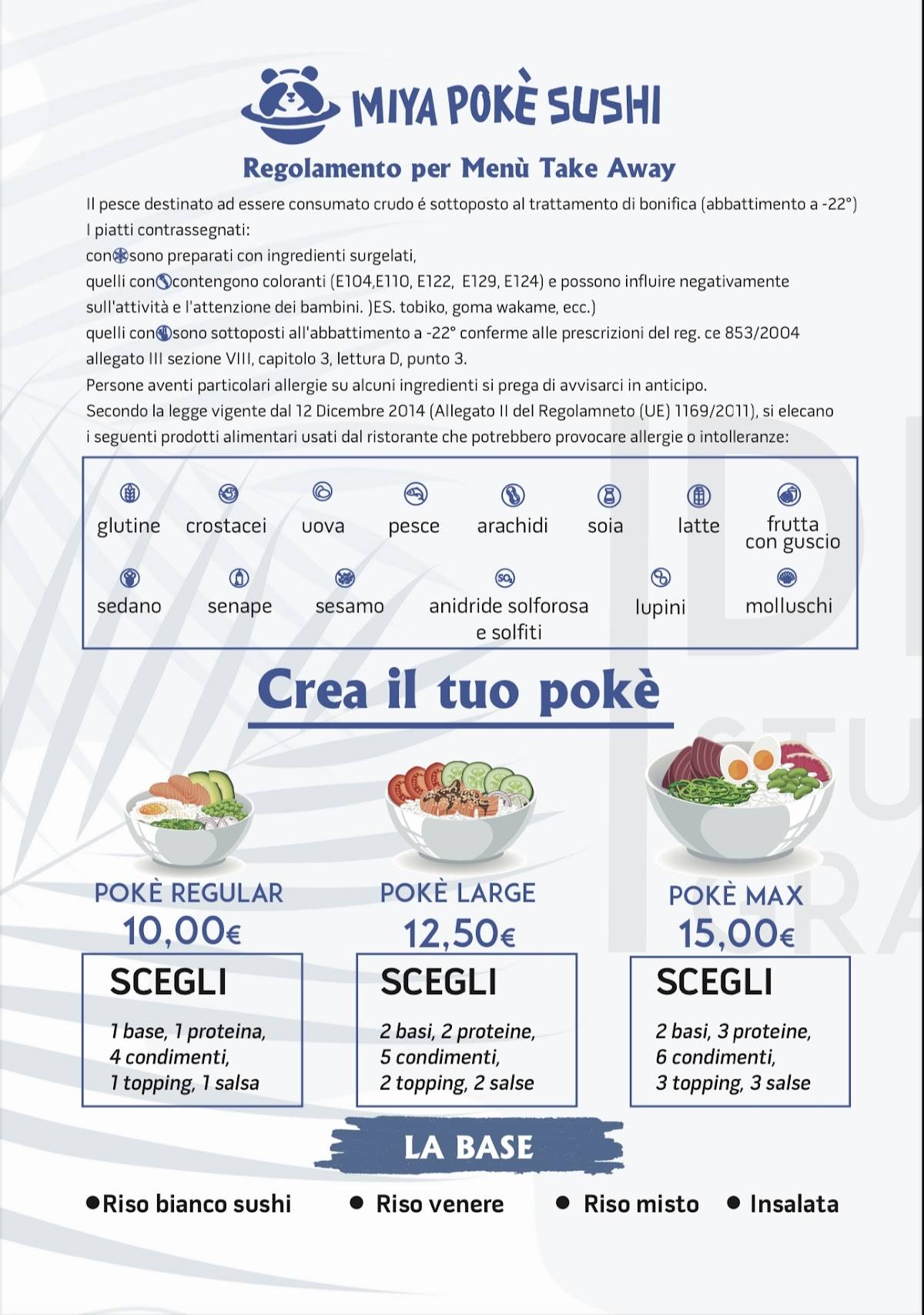 Menu di Miya pokè 
