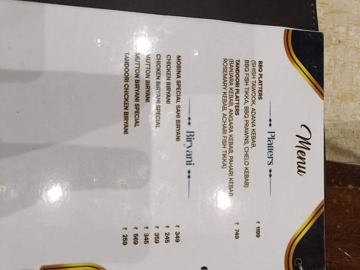 Mobina Restaurant Barrackpore menu