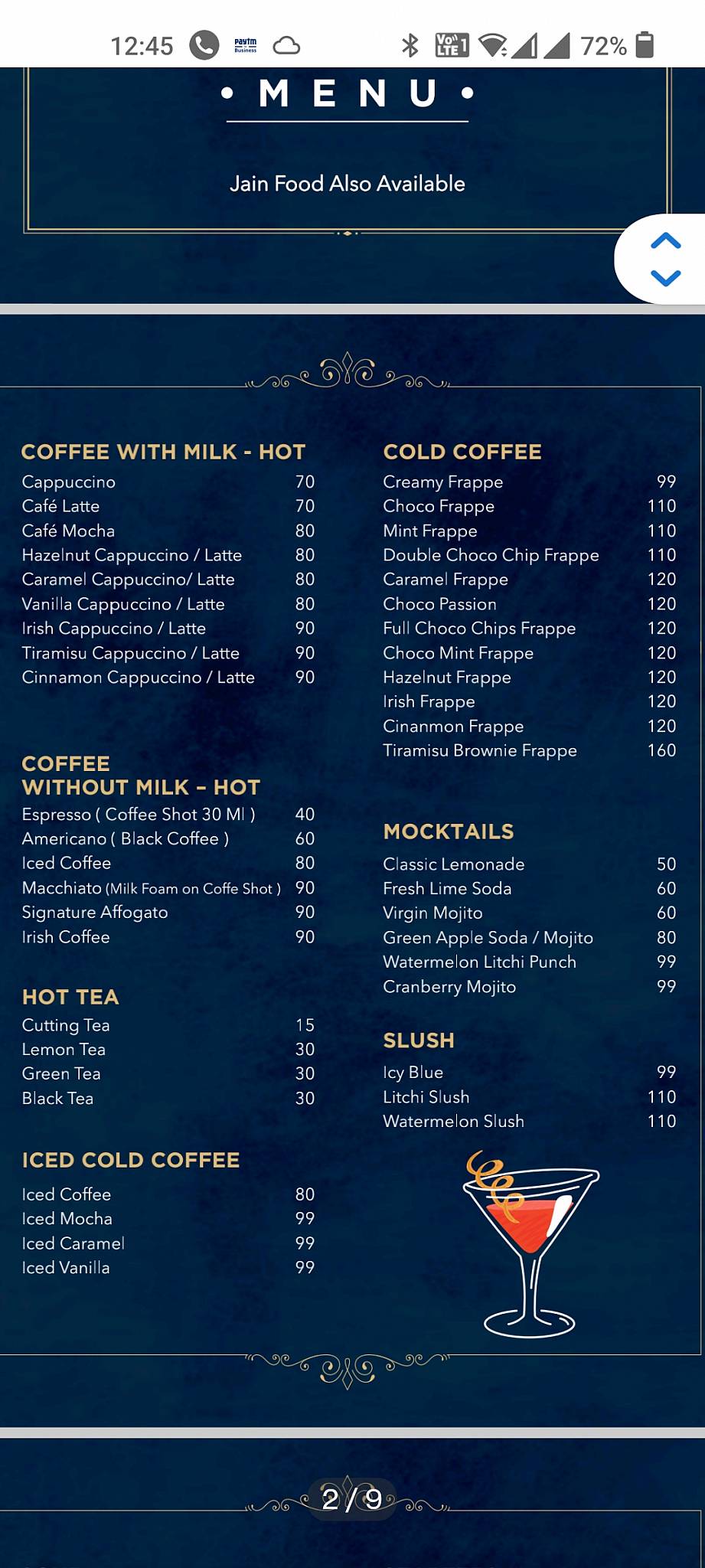 Menu at Modern thadi & Restaurant, Jaipur