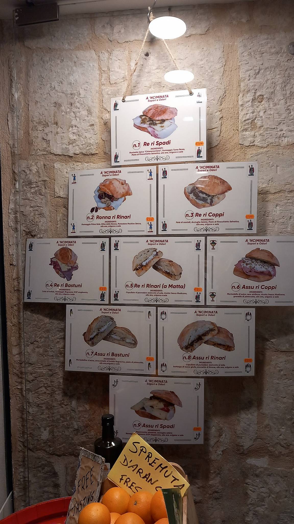 Menu di A 'NCIMINATA 