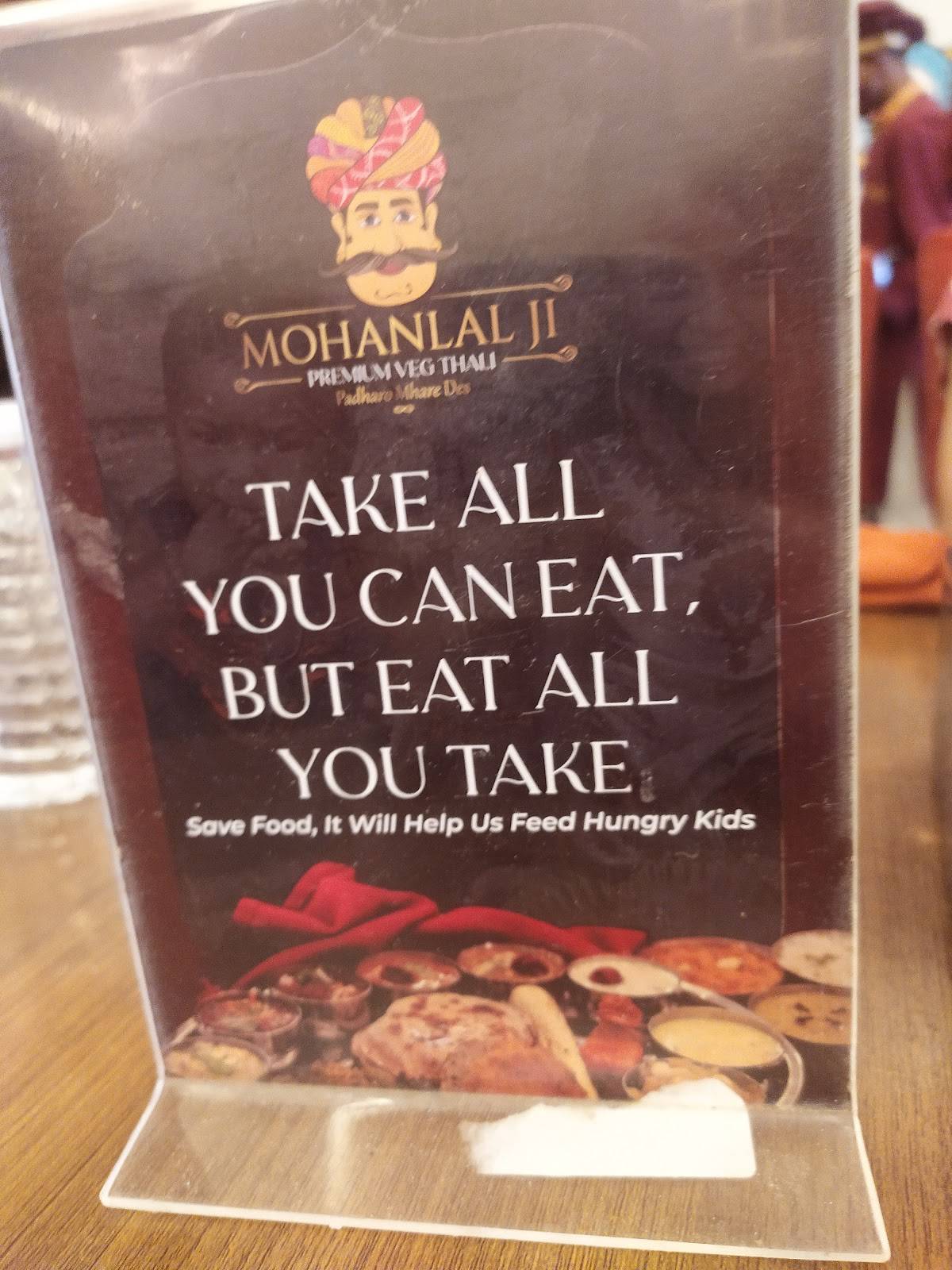 Mohanlal Ji Premium Veg Thali & Banquet menu