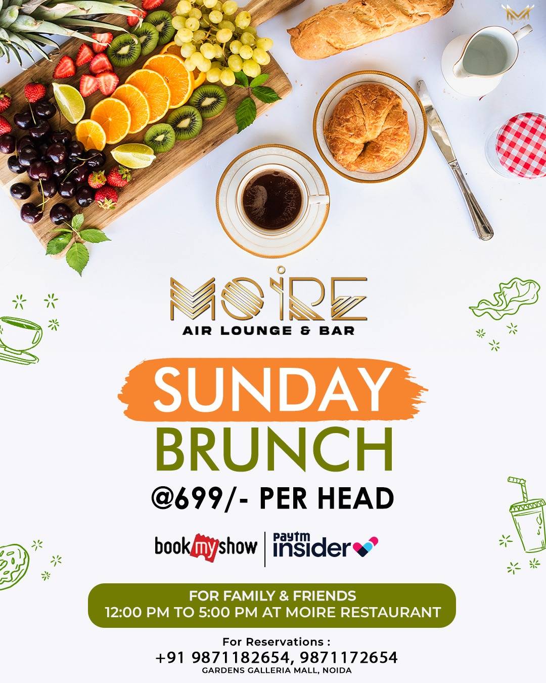 Moire Cafe Lounge & Bar menu
