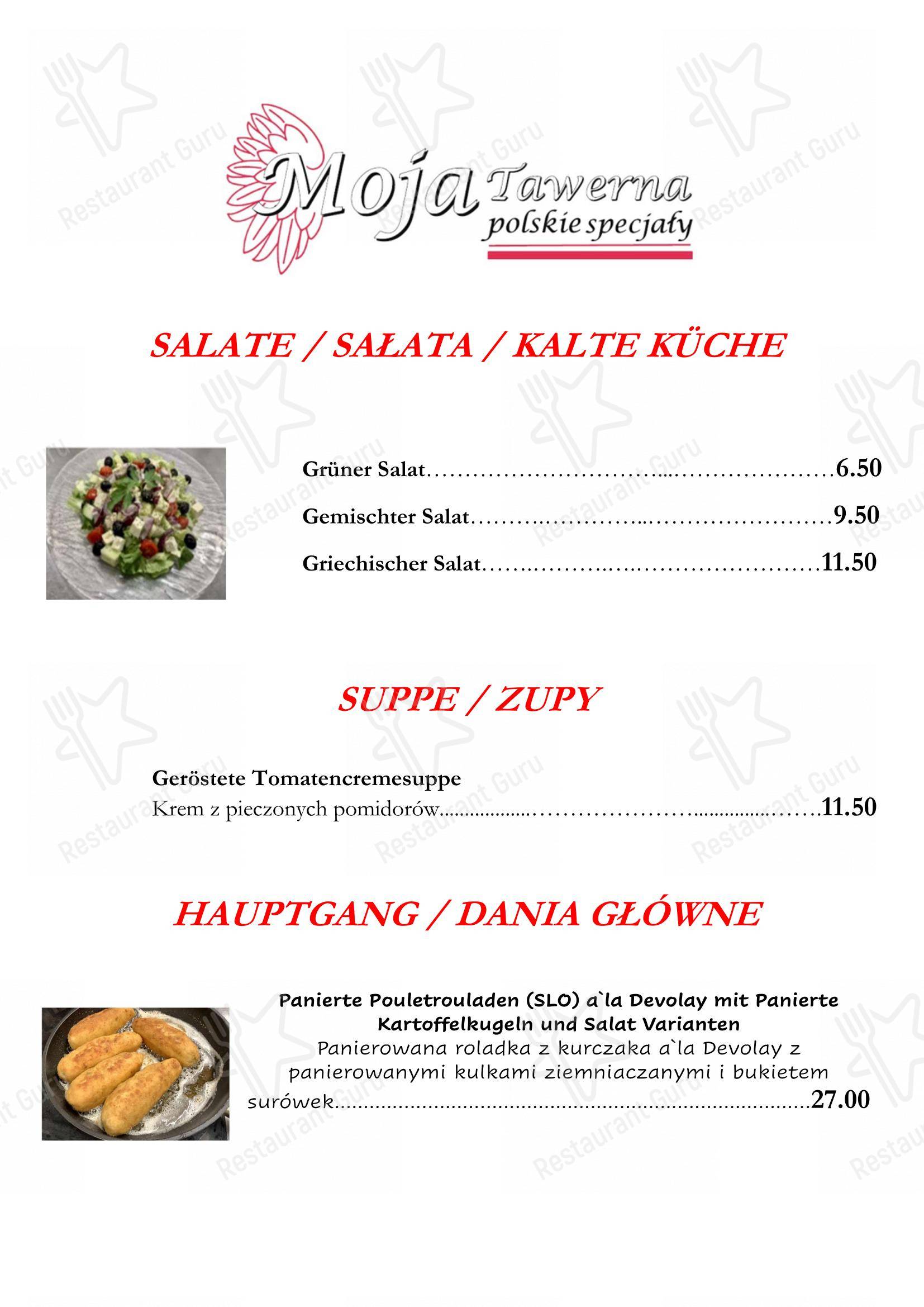 Moja Tawerna in Bellach - Menu