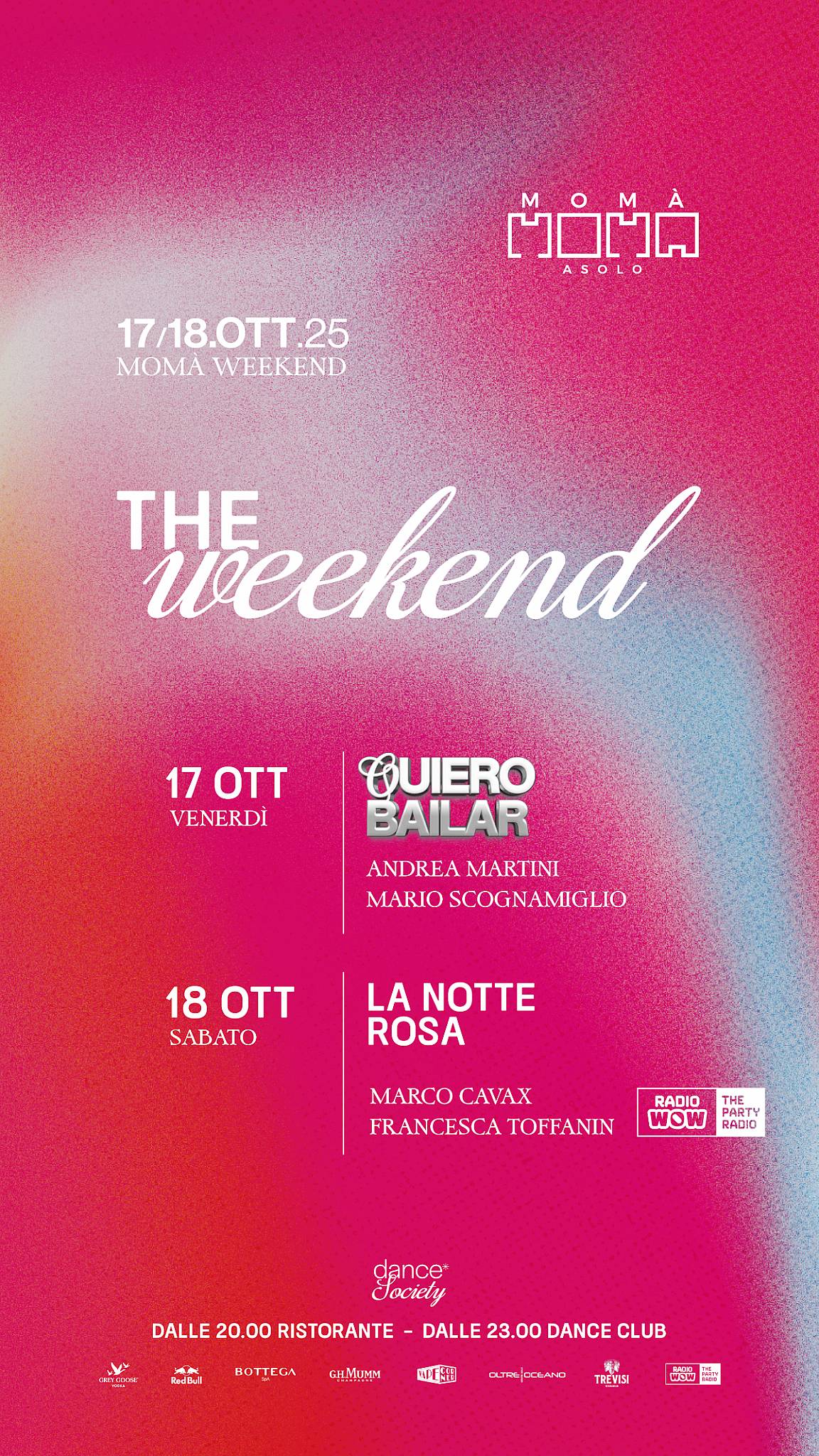 Menu di Momà Ristorante, Pizzeria e Discoteca 