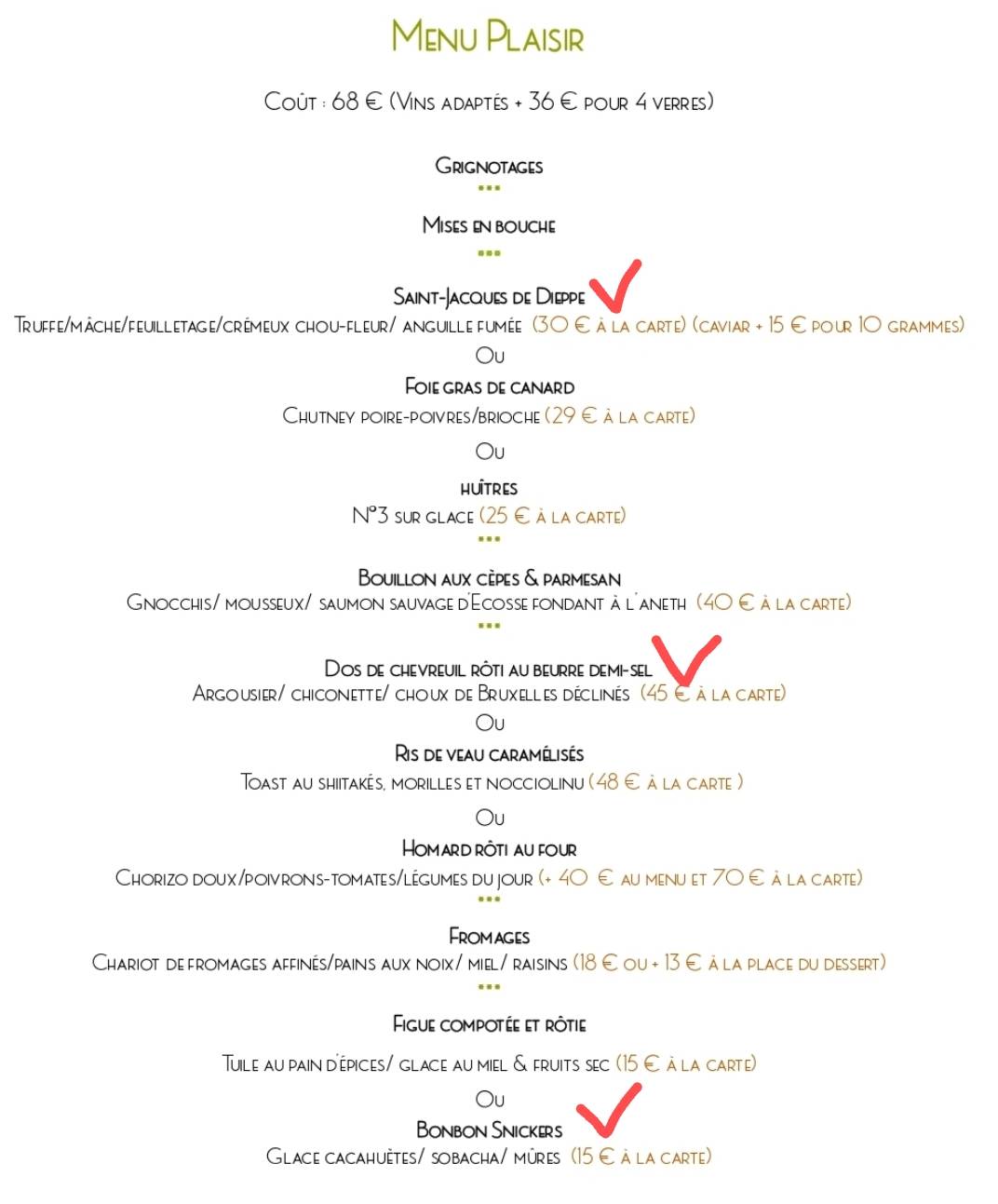 Menu de Moma Resto