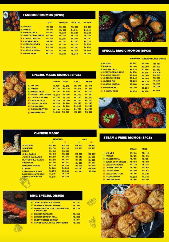 Momo Magic Cafe menu