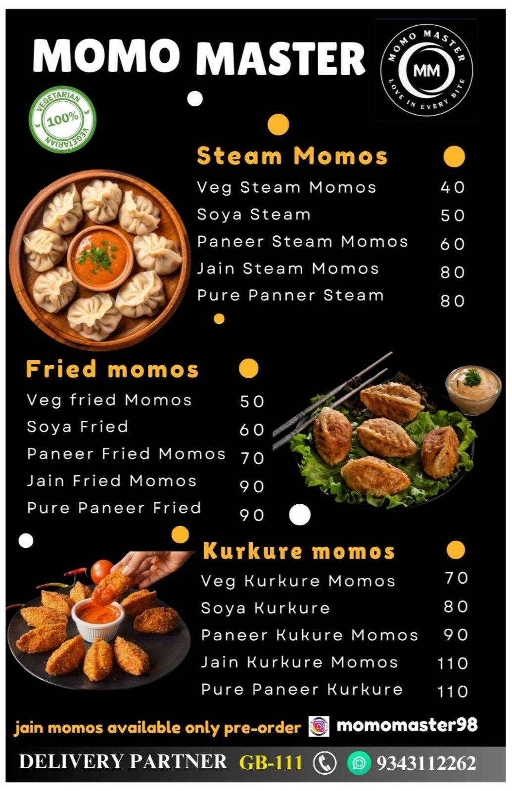 Momo Master menu