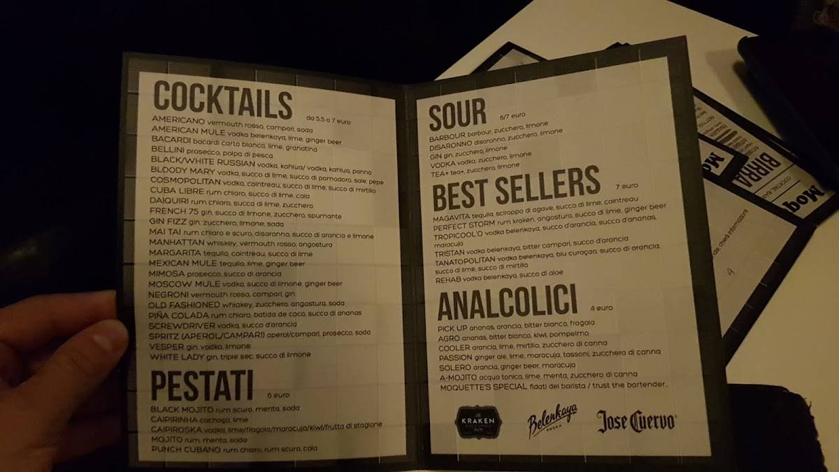 Menu di Moquette Bar Forlì 