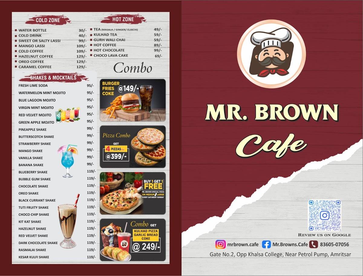 Mr.Brown cafe menu