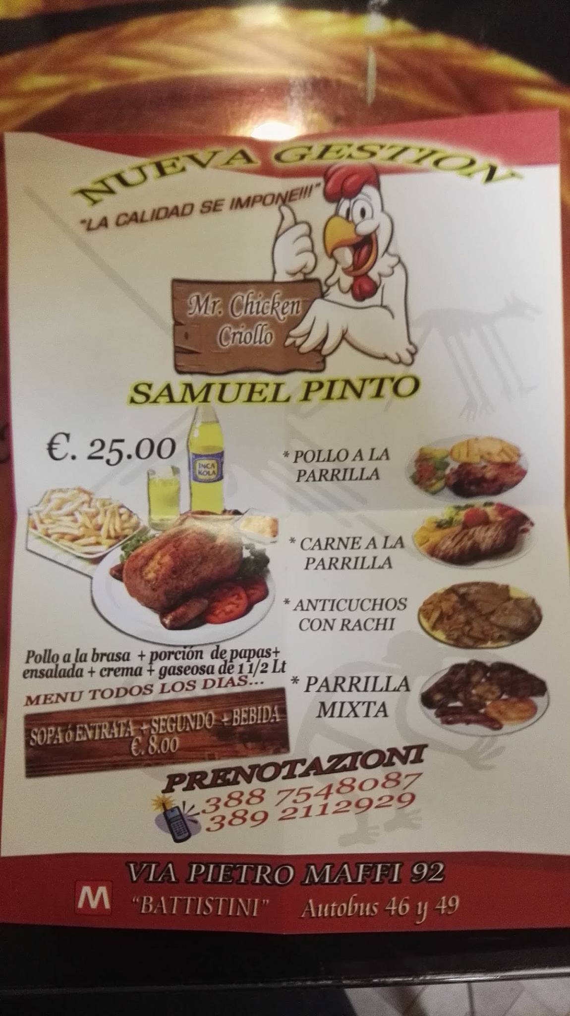 Menu di Mr Chicken 