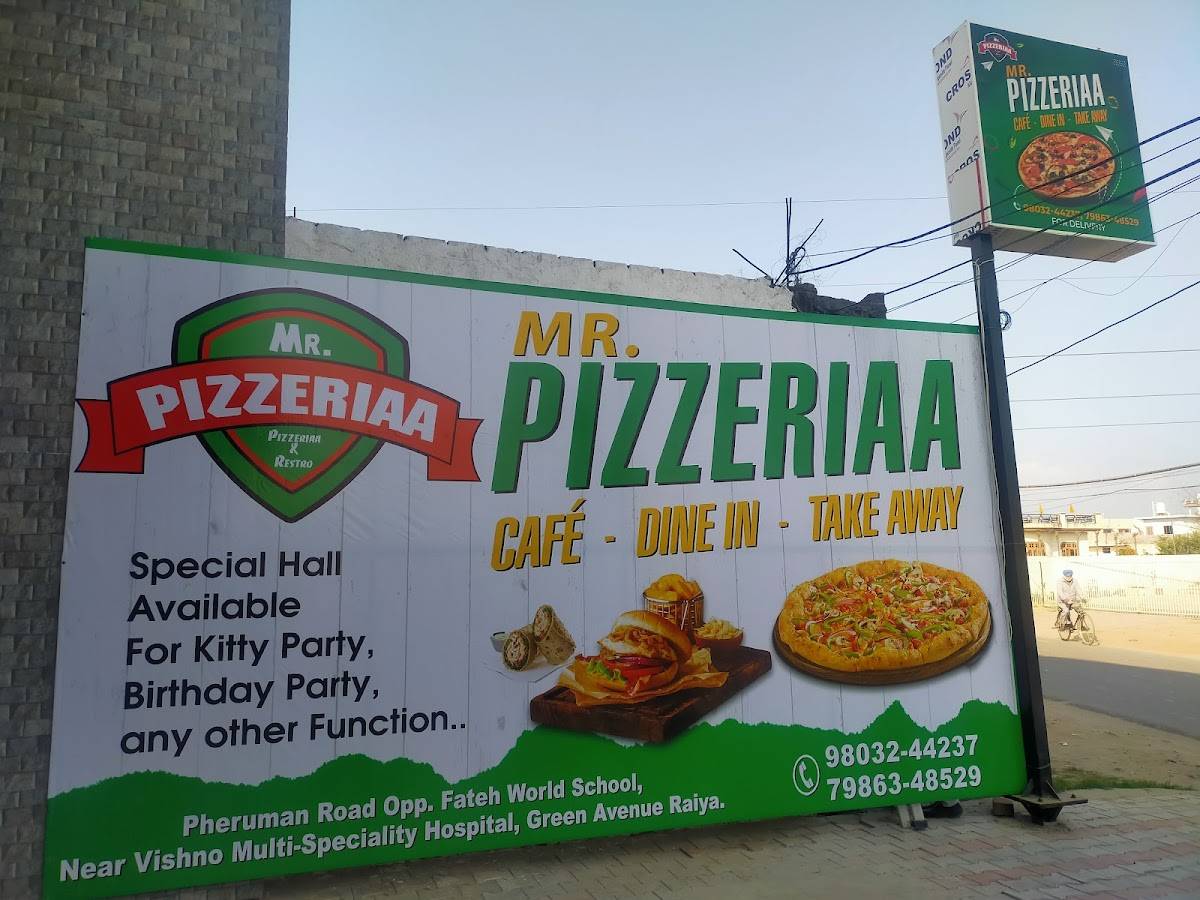 Mr Pizzeriaa menu
