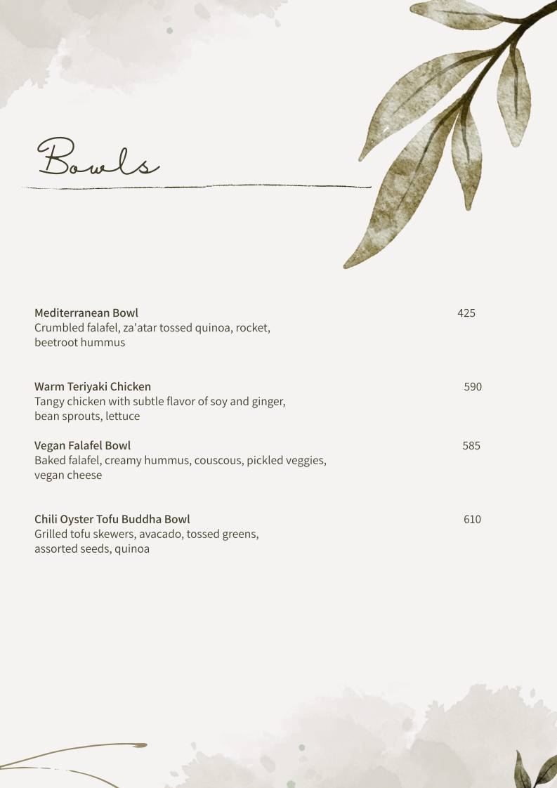 Cafe Basilico - Colaba menu