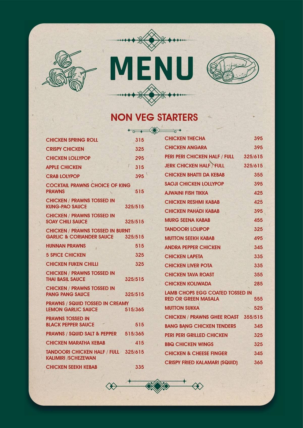 Farmhouse Brass Anchor menu