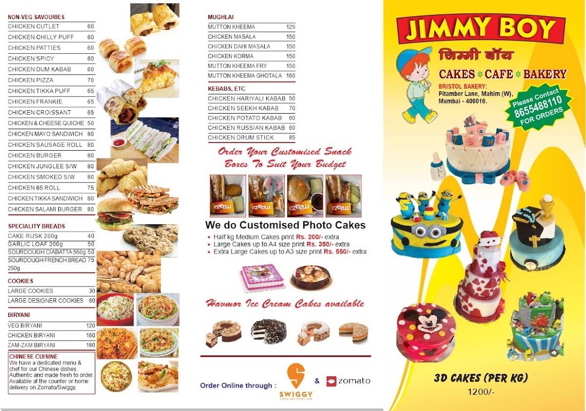 Jimmy Boy Mahim menu