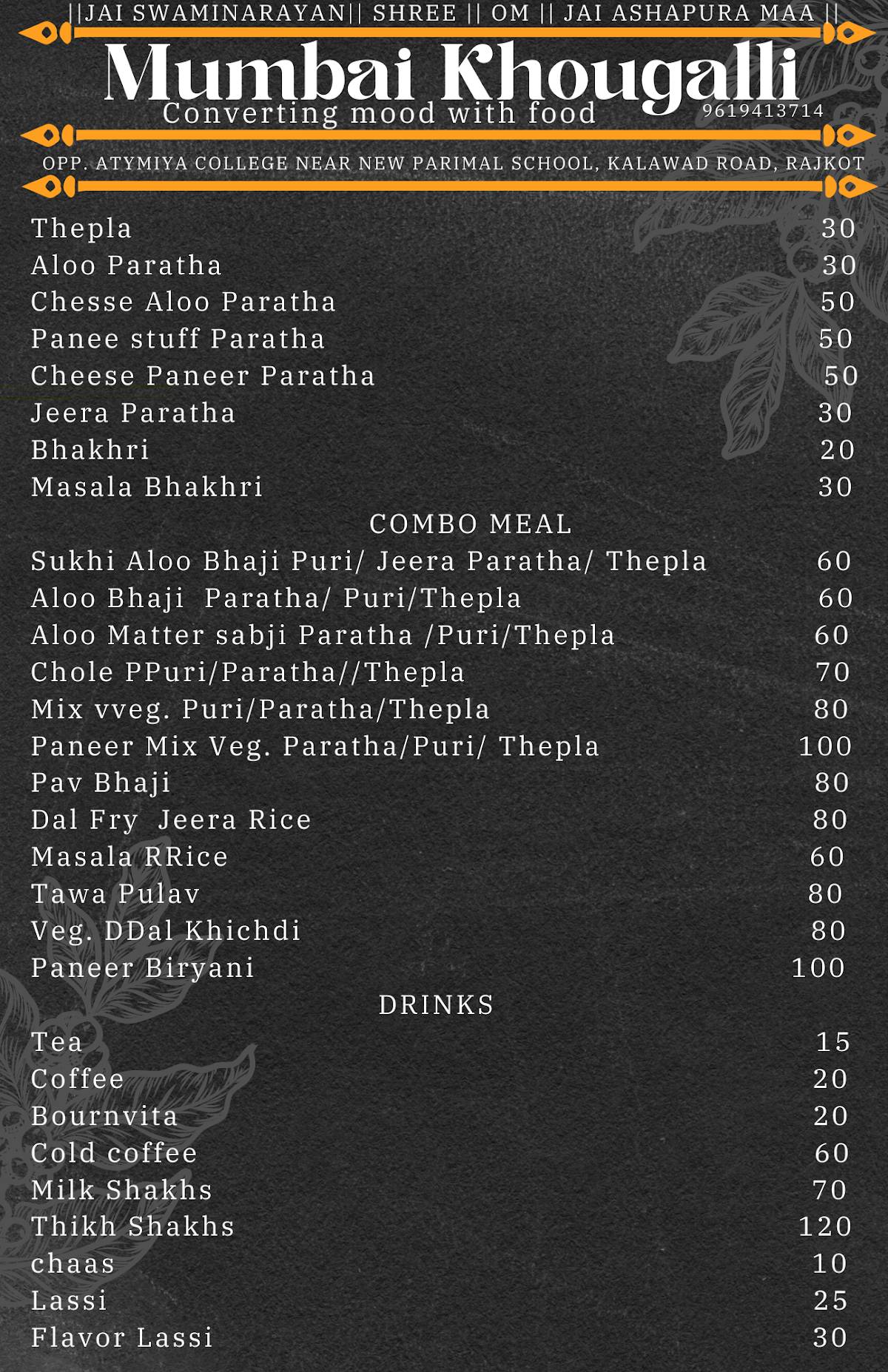 Mumbai Khaugalli menu