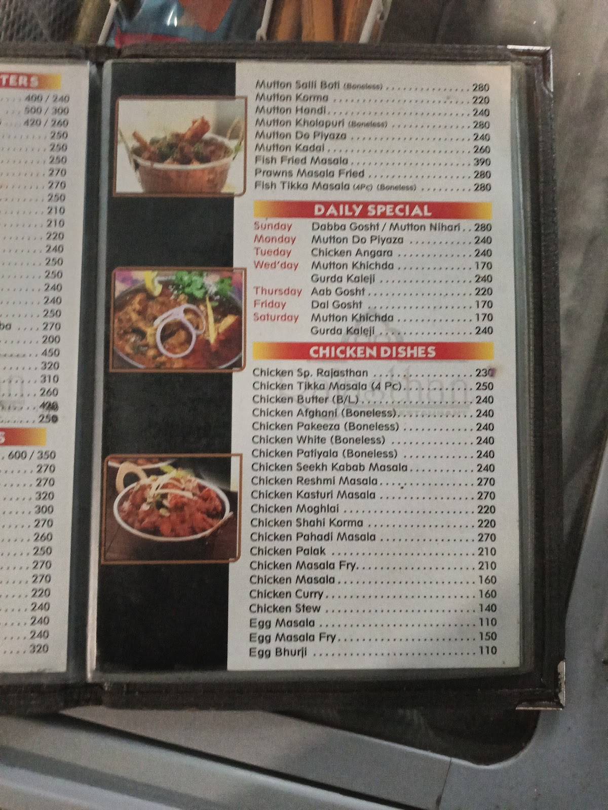 Rajasthan Restaurant menu