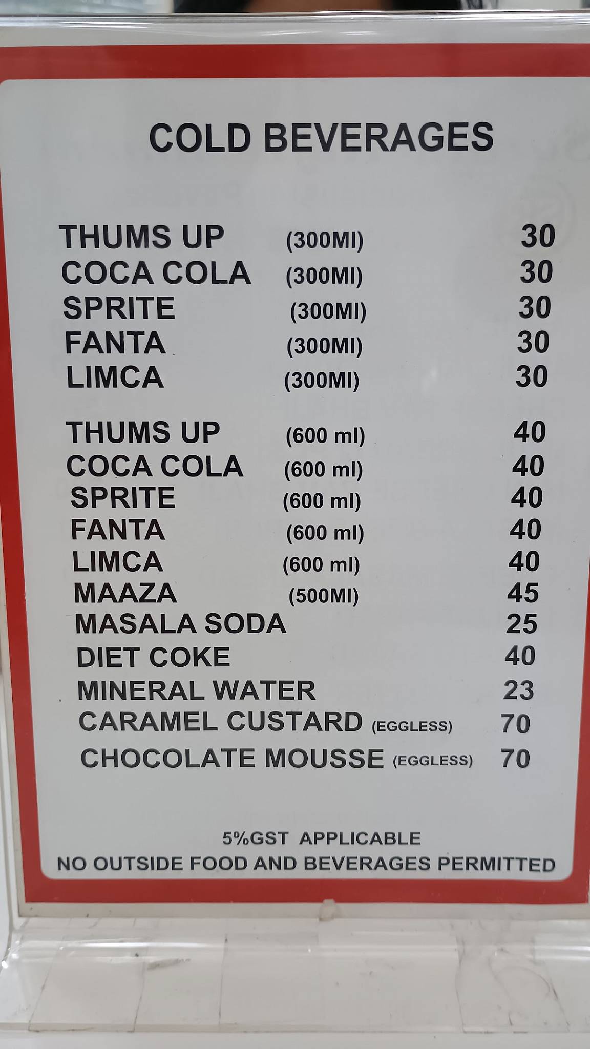 Sardar menu