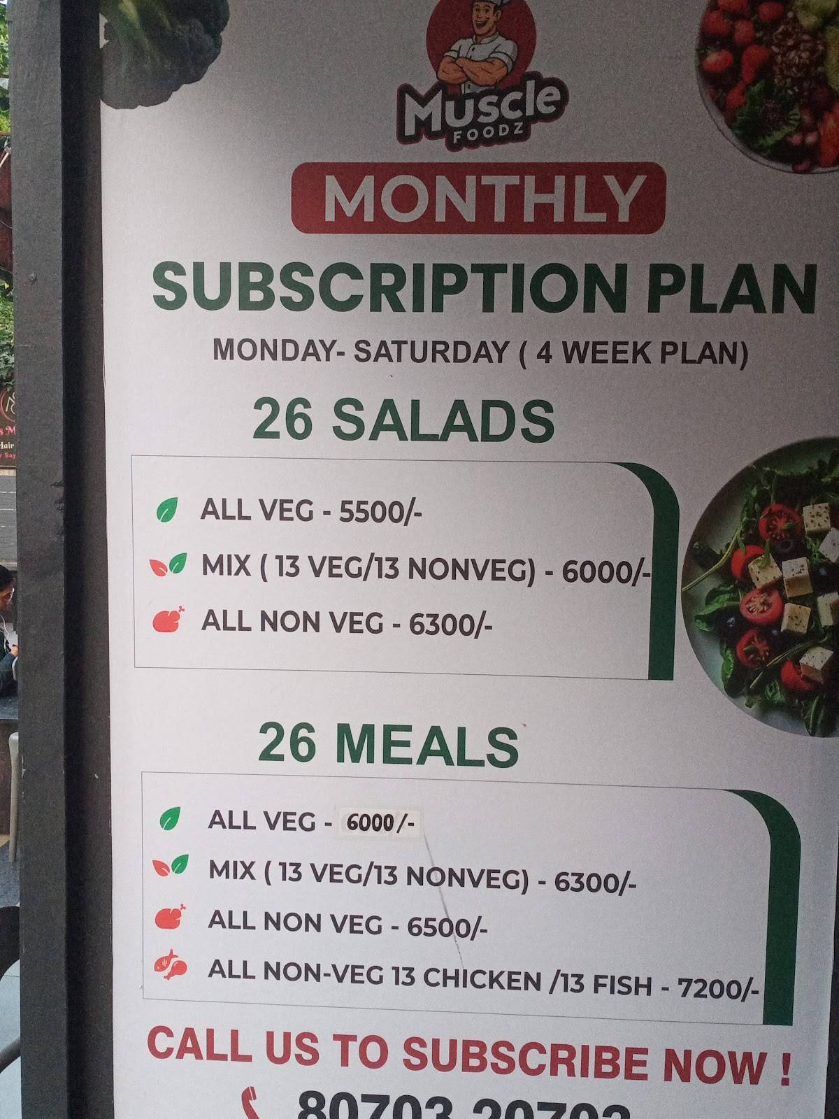 Muscle Foodz menu
