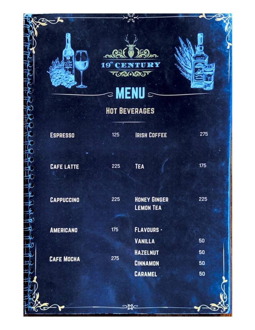 19th Century A unit of Royal Arc Hospitality menu