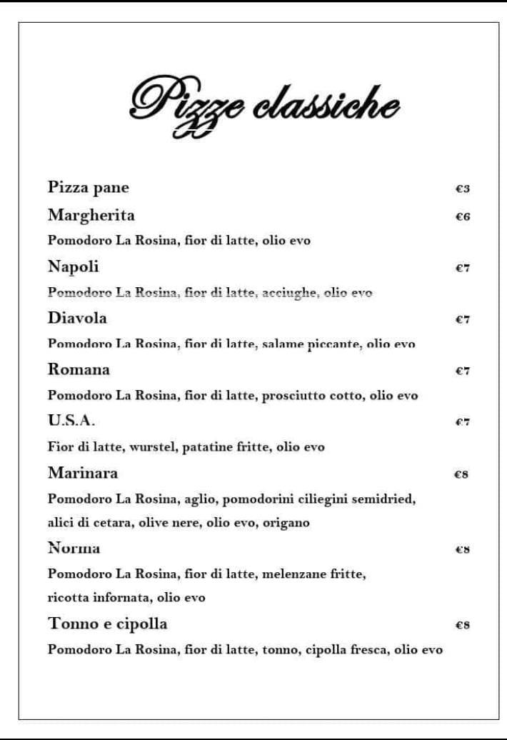 Menu di My Way Pizzeria Ristorante 