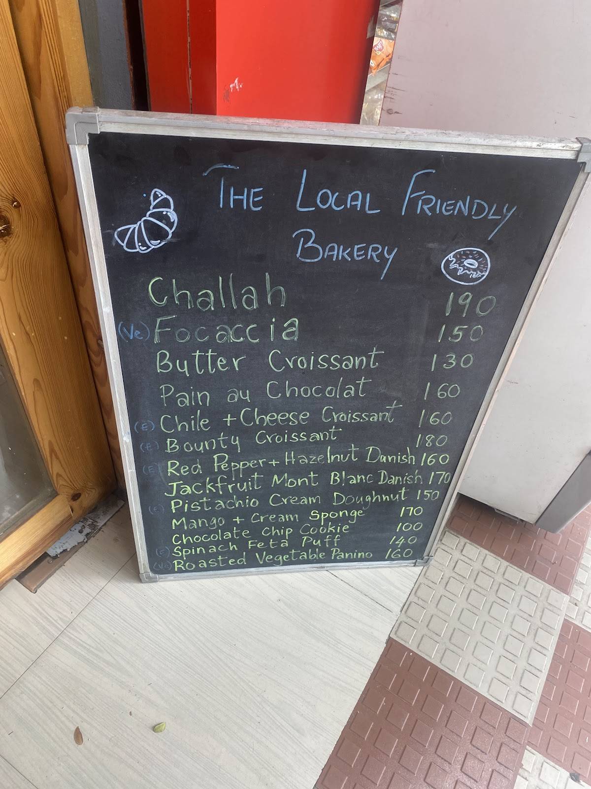The Local Friendly Bakery menu